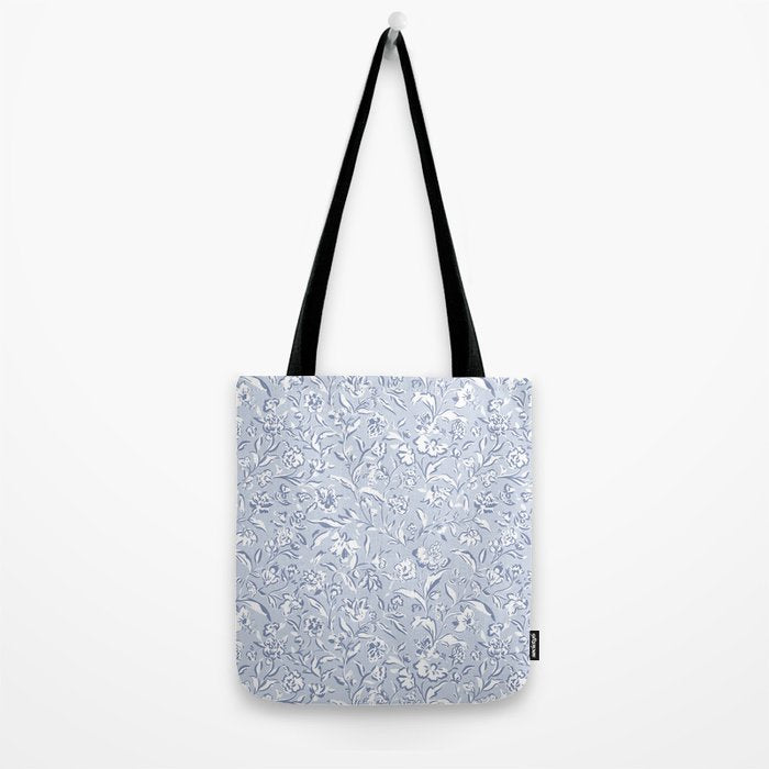 Painterly Florals - Light Blue Tote Bag Gallery Image 2