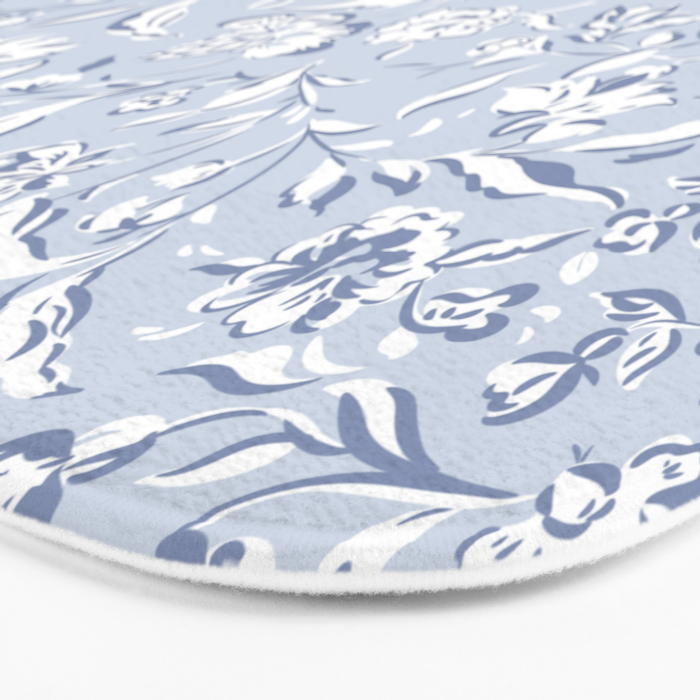 Painterly Florals - Light Blue Bath Mat Gallery Image 3