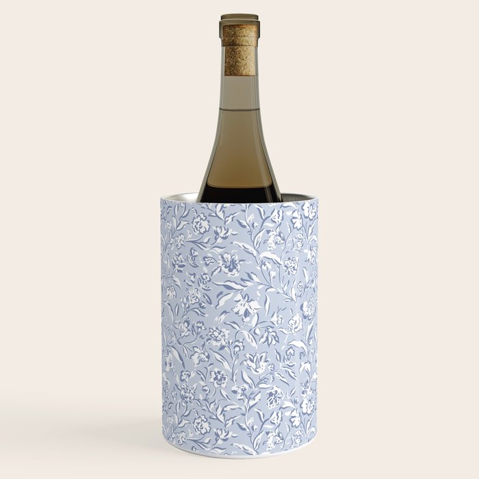Painterly Florals - Light Blue Wine Chiller Gallery Image 1