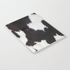 Black Cowhide, Cow Skin Print Pattern, Modern Cowhide Faux Leather Notebook Gallery Image 3