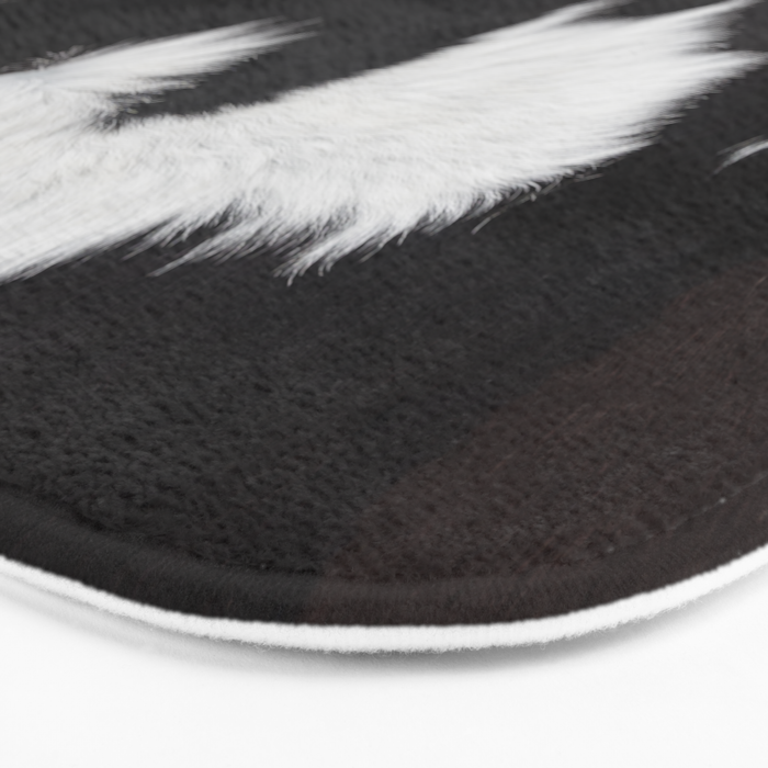 Black Cowhide, Cow Skin Print Pattern, Modern Cowhide Faux Leather Bath Mat Gallery Image 3