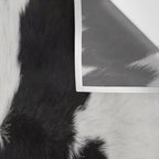 Black Cowhide, Cow Skin Print Pattern, Modern Cowhide Faux Leather Wall Tapestry Gallery Image 3