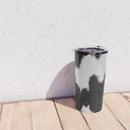 Black Cowhide, Cow Skin Print Pattern, Modern Cowhide Faux Leather Travel Mug Gallery Image 4