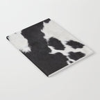 Black Cowhide, Cow Skin Print Pattern, Modern Cowhide Faux Leather Notebook Gallery Image 2
