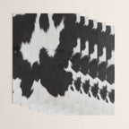 Black Cowhide, Cow Skin Print Pattern, Modern Cowhide Faux Leather Wrapping Paper Gallery Image 3