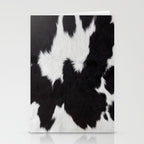 Black Cowhide, Cow Skin Print Pattern, Modern Cowhide Faux Leather Stationery Card Gallery Image 2