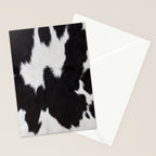 Black Cowhide, Cow Skin Print Pattern, Modern Cowhide Faux Leather Stationery Card Gallery Image 2