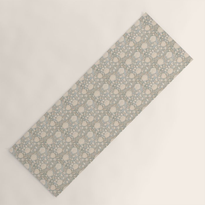 Block Print Lotus Floral - Sage Yoga Mat Gallery Image 1