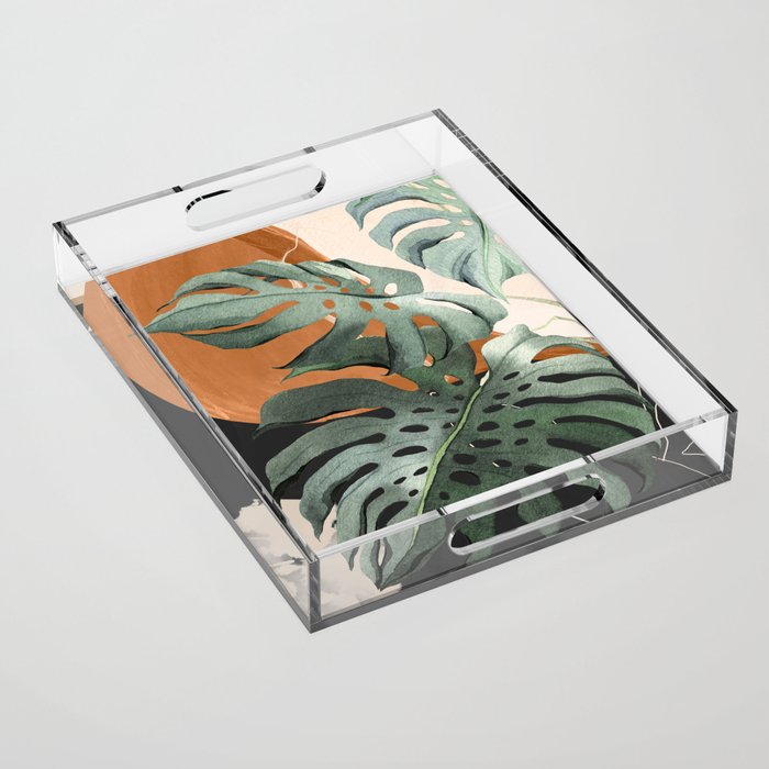 Abstract Art Tropical Leaves 162 Acrylic Tray Gallery Image 1