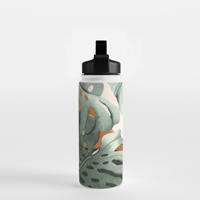 Abstract Art Tropical Leaves 162 Water Bottle Gallery Image 2