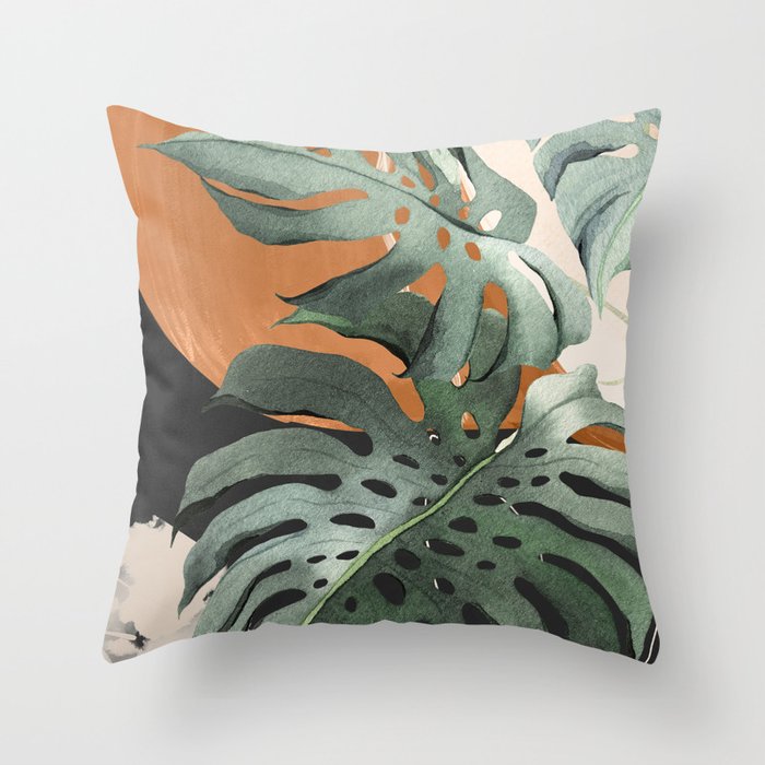 Abstract Art Tropical Leaves 162 Throw Pillow Gallery Image 6