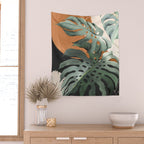 Abstract Art Tropical Leaves 162 Wall Tapestry Gallery Image 2