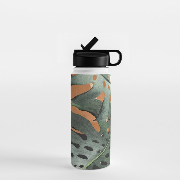 Abstract Art Tropical Leaves 162 Water Bottle Gallery Image 1