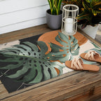 Abstract Art Tropical Leaves 162 Outdoor Rug Gallery Image 2