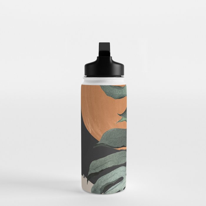 Abstract Art Tropical Leaves 162 Water Bottle Gallery Image 3