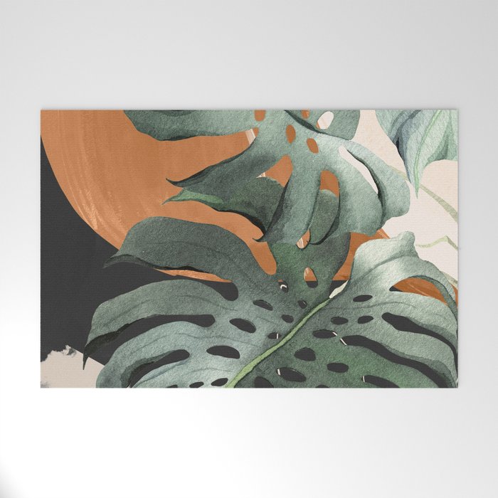 Abstract Art Tropical Leaves 162 Welcome Mat Gallery Image 1