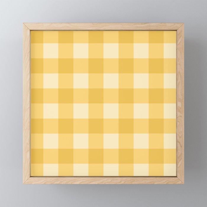 Gingham Plaid Pattern - Sunshine Yellow Mini Art Print Gallery Image 1