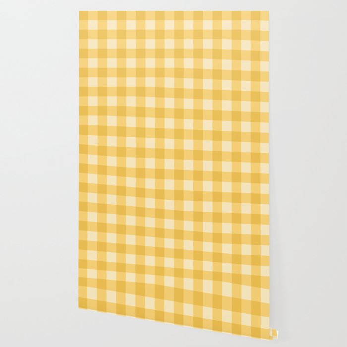 Gingham Plaid Pattern - Sunshine Yellow Wallpaper Gallery Image 2