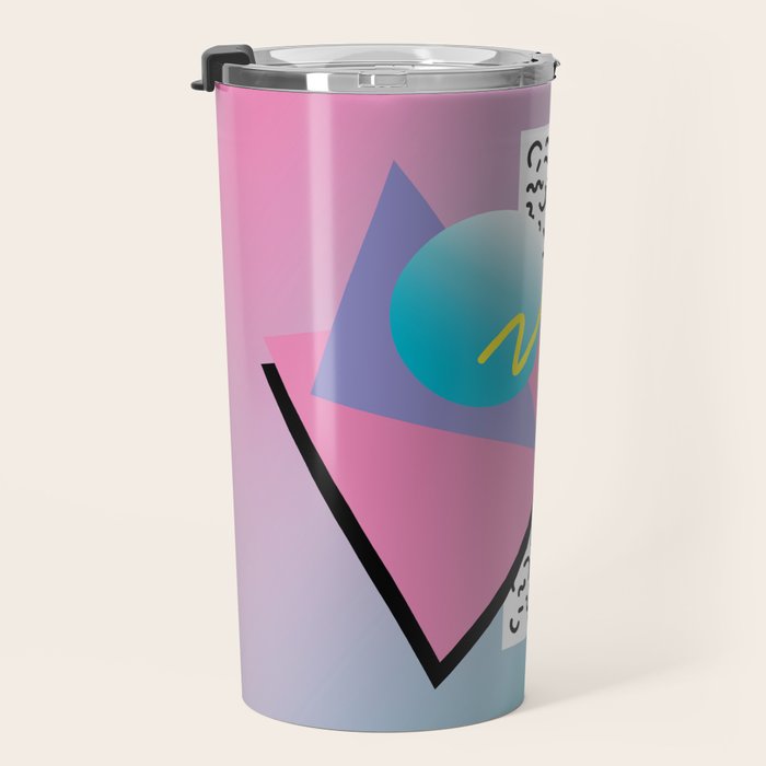 Memphis pattern 91 - 80s / 90s Retro Travel Mug Gallery Image 3