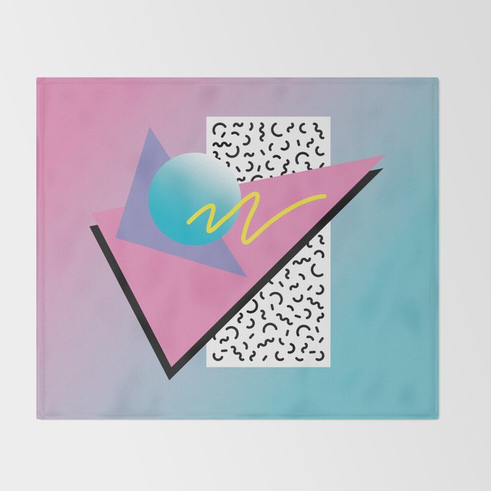 Memphis pattern 91 - 80s / 90s Retro Throw Blanket Gallery Image 2