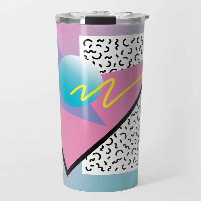 Memphis pattern 91 - 80s / 90s Retro Travel Mug Gallery Image 1