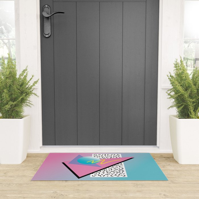 Memphis pattern 91 - 80s / 90s Retro Welcome Mat Gallery Image 3