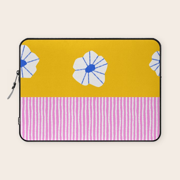 Scattered Flowers and Stripes Laptop Sleeve Gallery Image 1