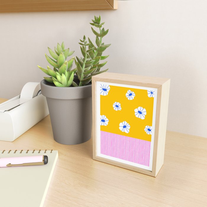 Scattered Flowers and Stripes Mini Art Print Gallery Image 2