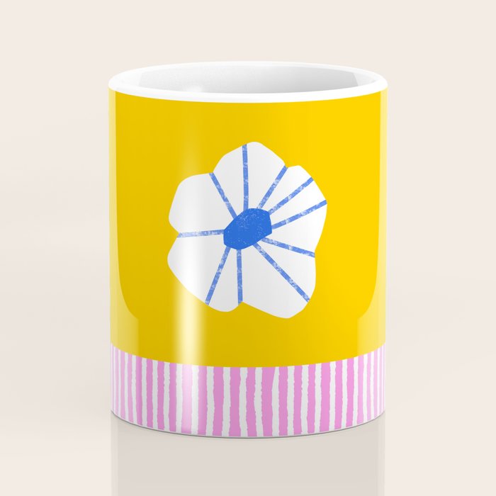 Scattered Flowers and Stripes Coffee Mug Gallery Image 4