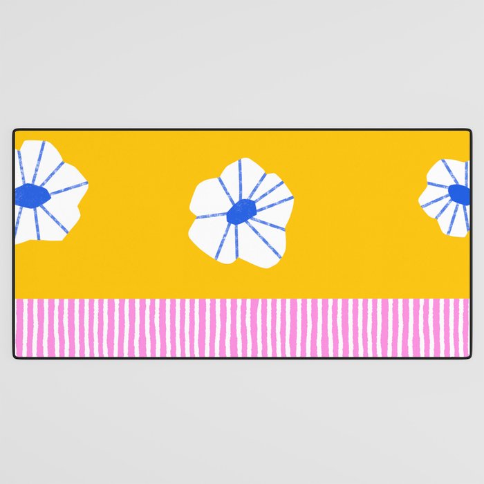 Scattered Flowers and Stripes Desk Mat Gallery Image 3