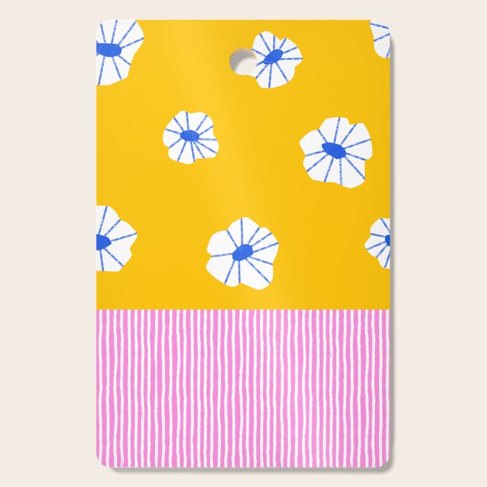 Scattered Flowers and Stripes Cutting Board Gallery Image 1
