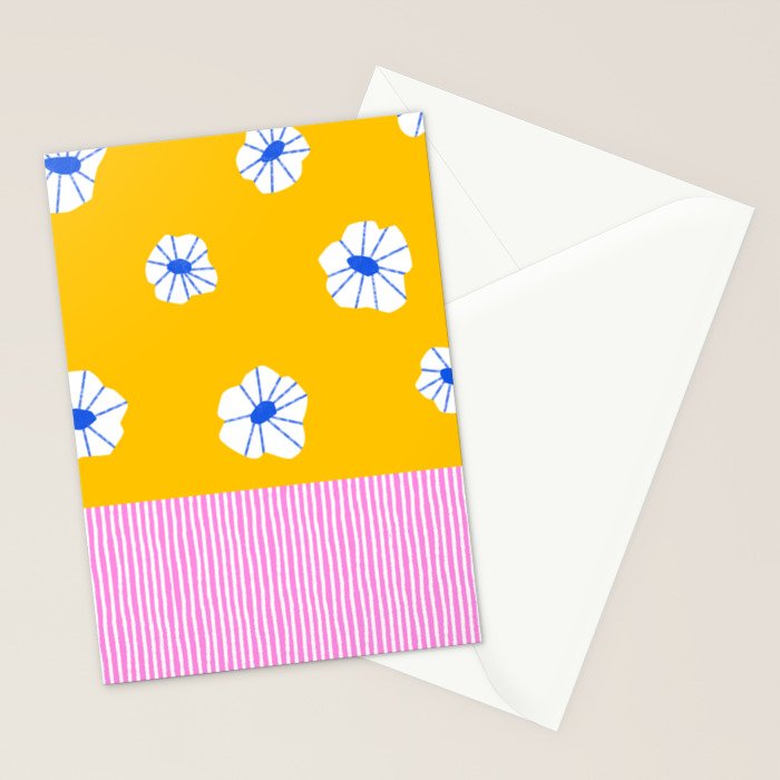 Scattered Flowers and Stripes Stationery Card Gallery Image 2