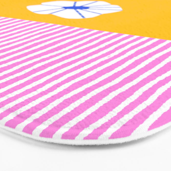 Scattered Flowers and Stripes Bath Mat Gallery Image 3