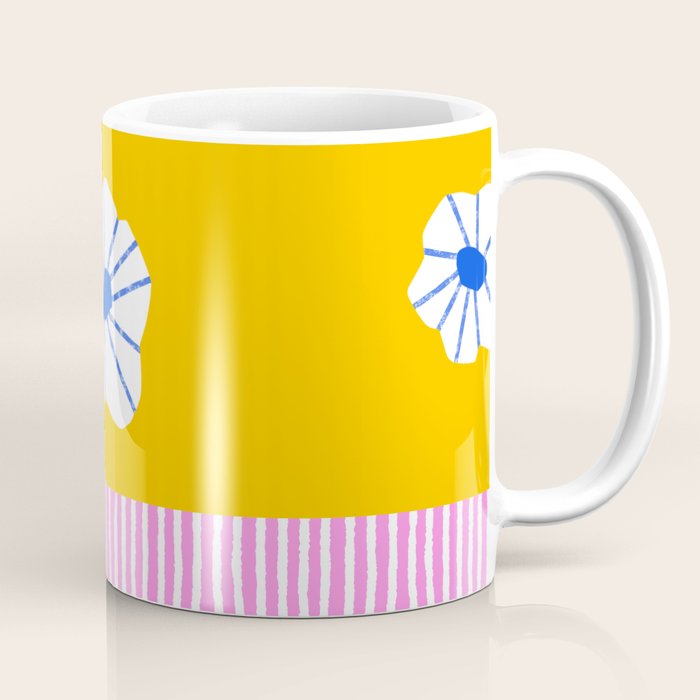 Scattered Flowers and Stripes Coffee Mug Gallery Image 1