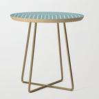 Minimal Arch XXIV Beachy Teal Modern Geometric Lines Side Table Gallery Image 1