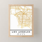 LOS ANGELES CALIFORNIA CITY STREET MAP ART Mini Art Print Gallery Image 1