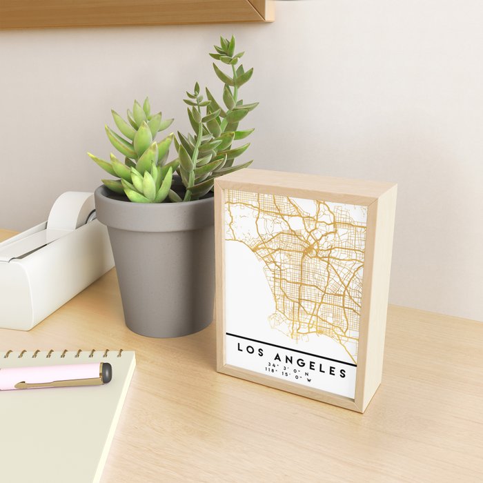 LOS ANGELES CALIFORNIA CITY STREET MAP ART Mini Art Print Gallery Image 2