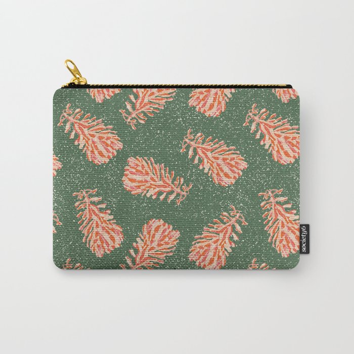 Dancing Pinecones in Sage Green & Red Carry All Pouch Gallery Image 1