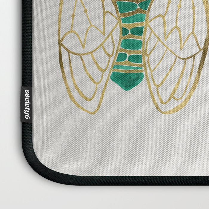 Cicada - Green & Gold Laptop Sleeve Gallery Image 3
