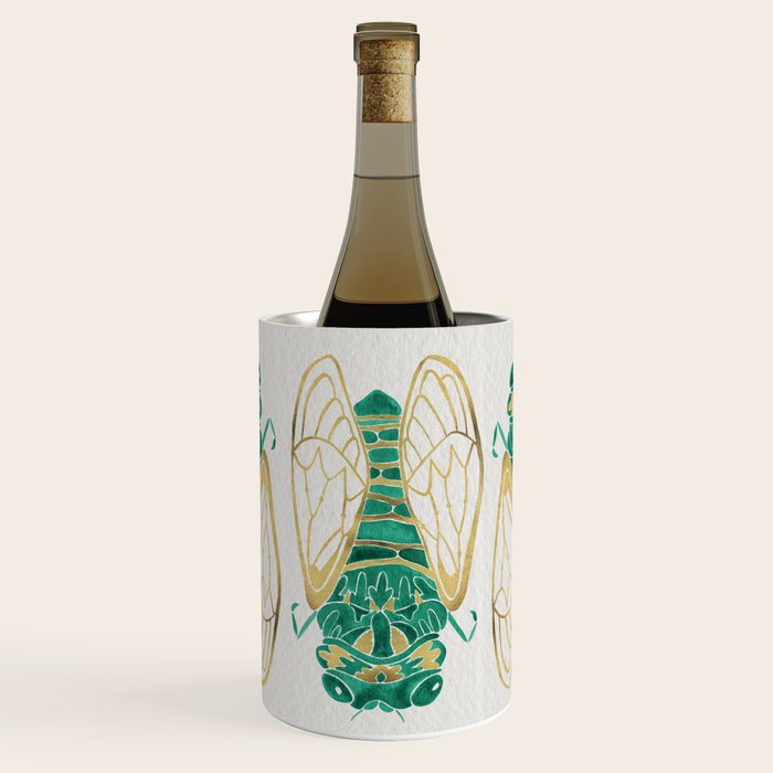 Cicada - Green & Gold Wine Chiller Gallery Image 1