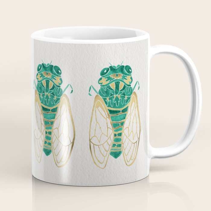 Cicada - Green & Gold Coffee Mug Gallery Image 1
