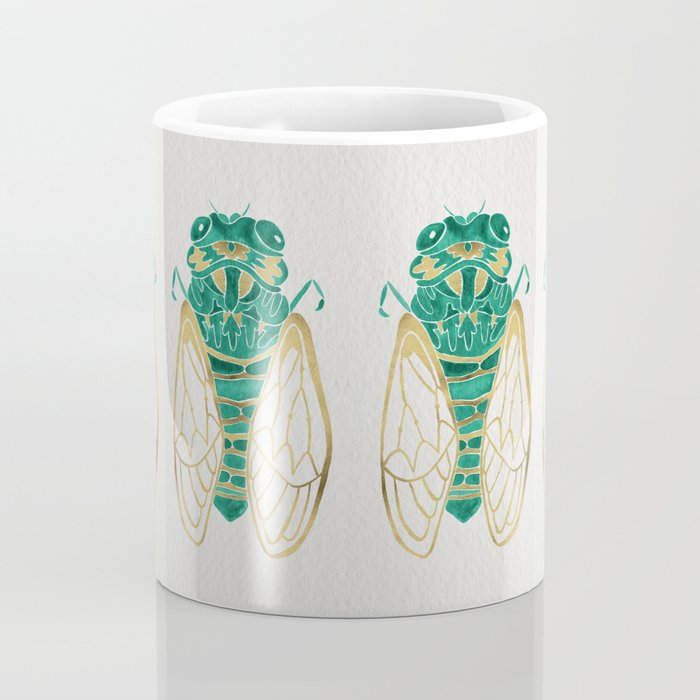 Cicada - Green & Gold Coffee Mug Gallery Image 4