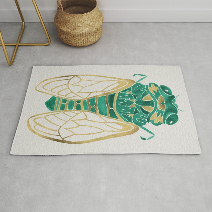 Cicada - Green & Gold Rug Gallery Image 1