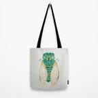 Cicada - Green & Gold Tote Bag Gallery Image 2