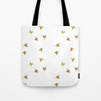 Gold Glitter Bees Pattern Tote Bag Gallery Image 1