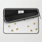 Gold Glitter Bees Pattern Laptop Sleeve Gallery Image 2