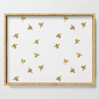 Gold Glitter Bees Pattern Serving Tray Gallery Image 1
