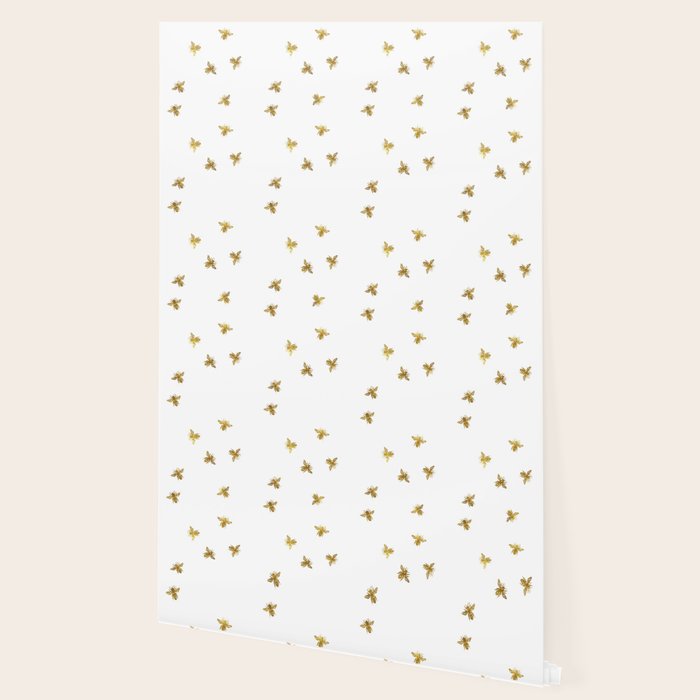 Gold Glitter Bees Pattern Wallpaper Gallery Image 2