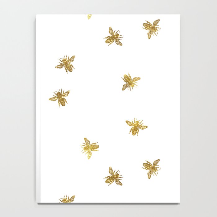Gold Glitter Bees Pattern Notebook Gallery Image 4
