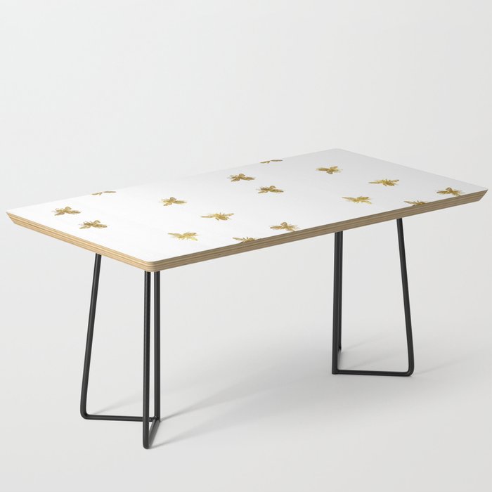 Gold Glitter Bees Pattern Coffee Table Gallery Image 1